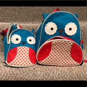 Skip Hop Owl toddler/preK backpack & lunch bag set